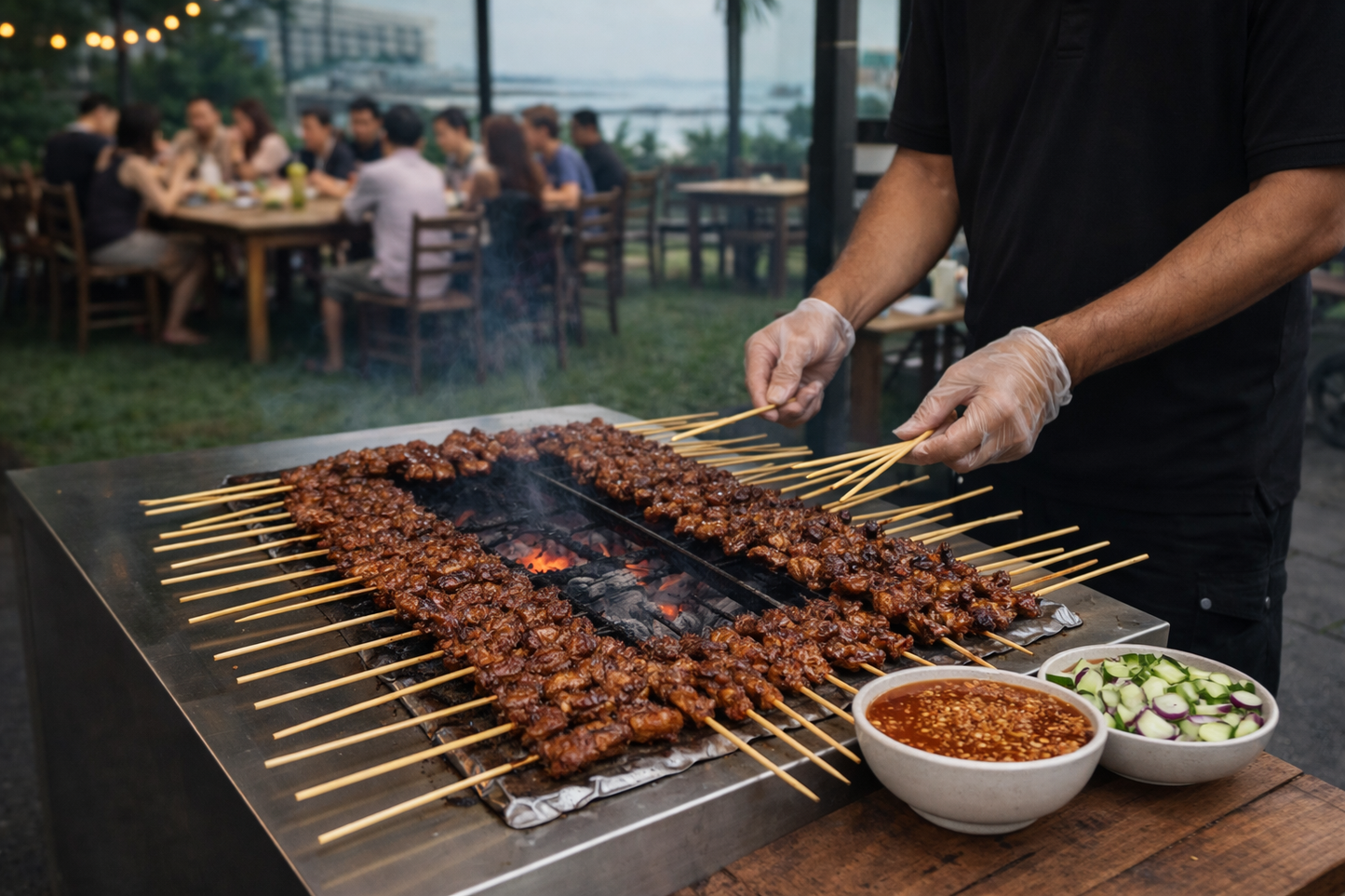 Mutton Satay Live Grill Station