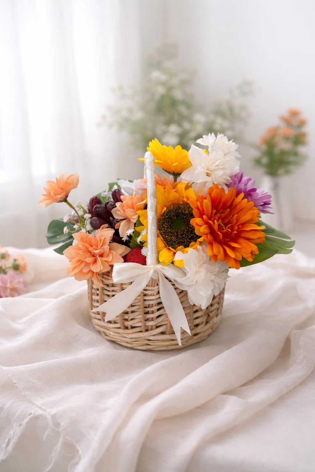 Petite Floral Fruit Hamper