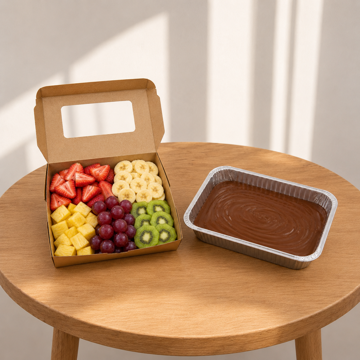 DIY Chocolate Fondue Fruit Platter