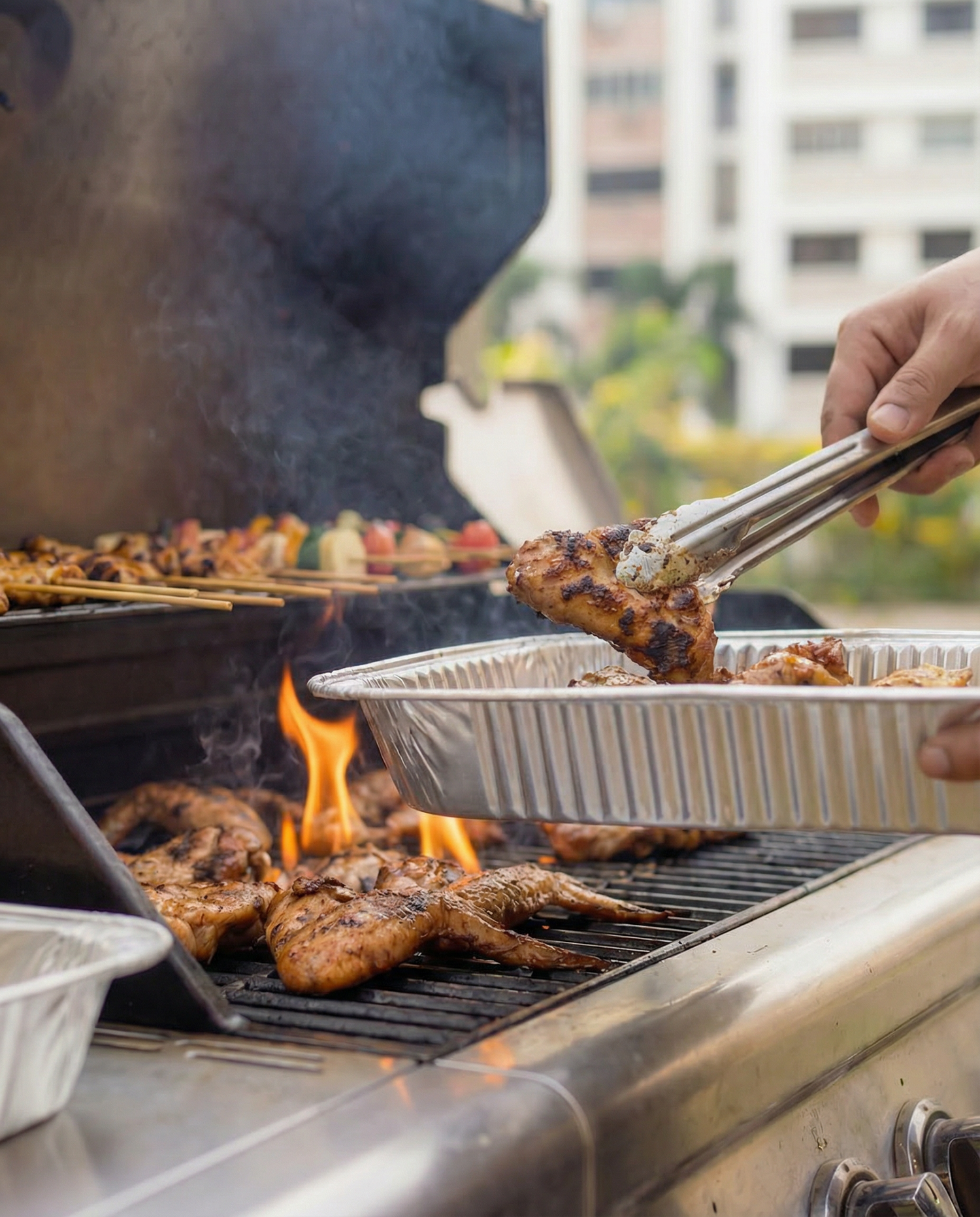 The Smokehouse Collective BBQ private chef grilling at a private event in Singapore