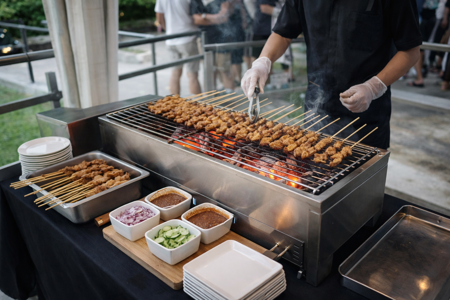 Chicken Satay Live Grill Station