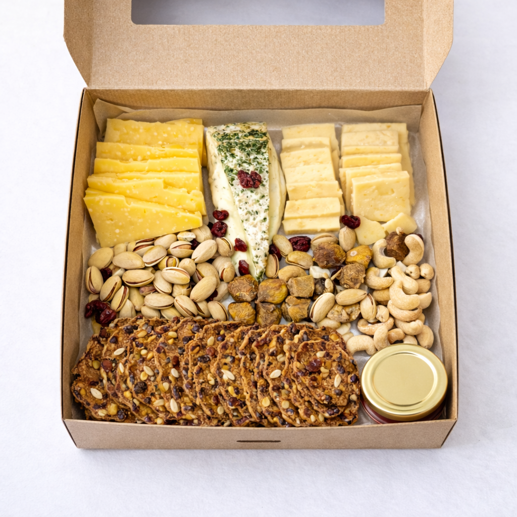 Petite Cheese Platter box — artisanal cheese board with crackers, nuts and condiments Singapore